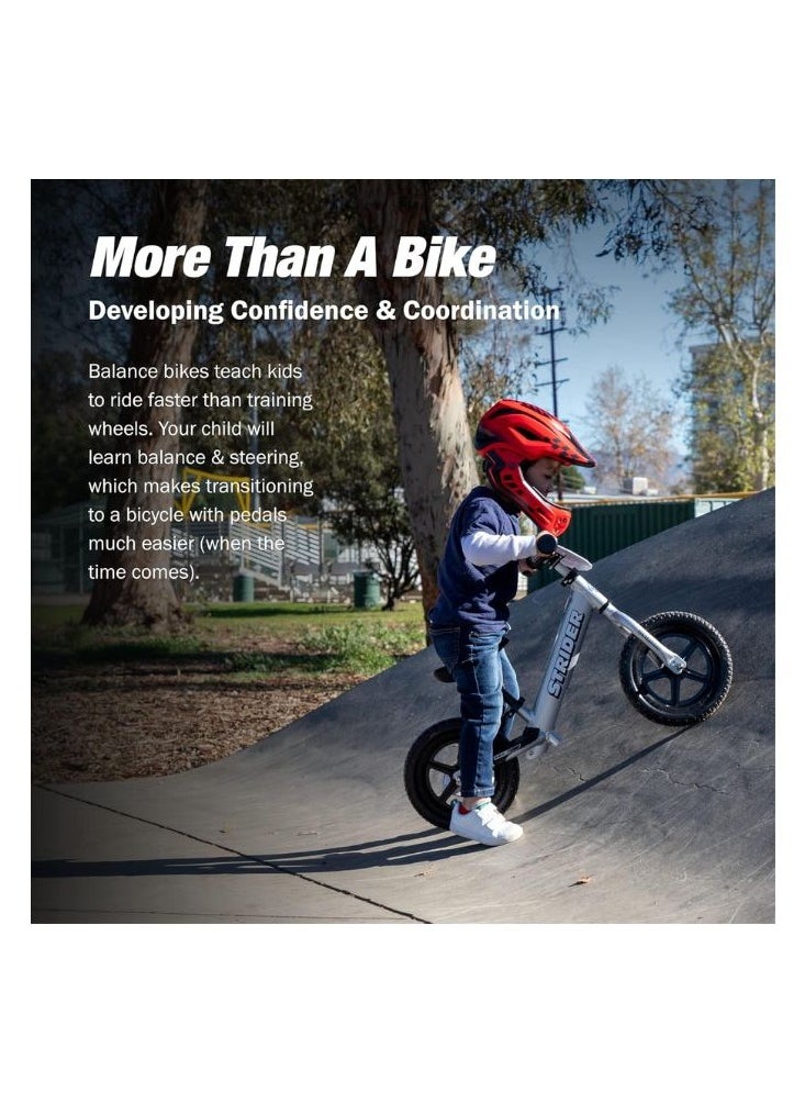 STRIDER - Strider 12” Pro Bike - No Pedal Balance Bicycle for Kids 18 Months to 5 Years - Includes Safety Pad, Padded Seat, Mini Grips & Flat-Free Tires - Tool-Free Assembly & Adjustments - Image 1