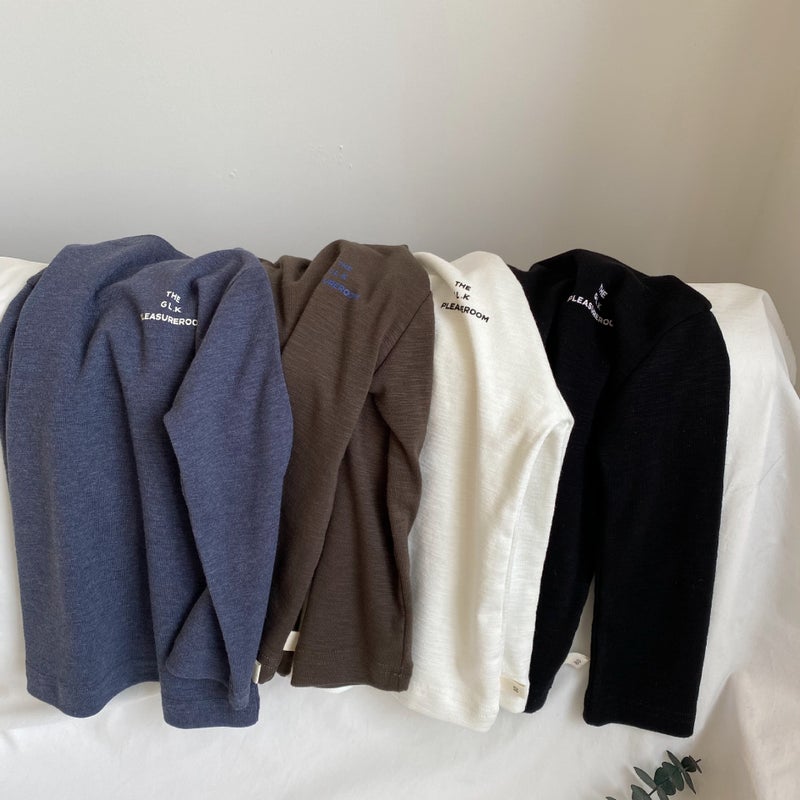 Gl-Kids Korean Style Children'S Half Turtleneck Letter Printed Bottoming Shirt Men And Women Baby All-Match Long Sleeve T - Image 5