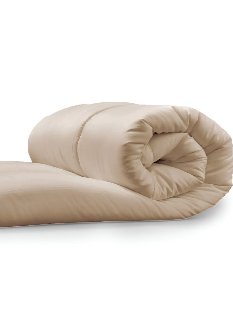 Blueberry Dark Beige Colour Duvet Insert Quilted Plain Cotton 200x220Cm  - Image 1