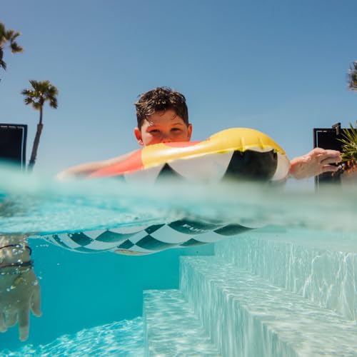 FUNBOY Hot Wheels & FUNBOY Checkered Flame Surfboard Pool Float for Kids 60''- 2-Sided Print, Single Float - Image 5