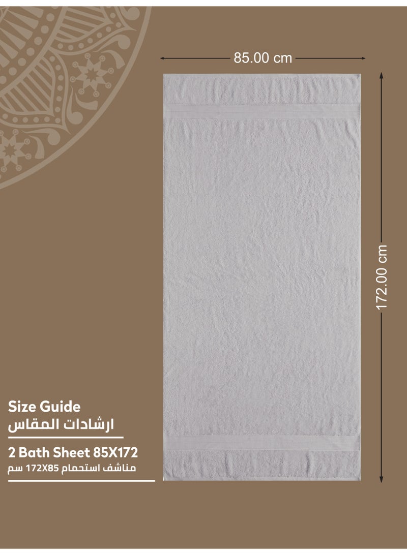 Donetella Premium 100 % Combed Cotton 2-Pcs Bath Sheet Set (85 X 172 CM) 600 GSM Large Towel, Highly Absorbent, Quick Dry,Best Towel for Bathroom, Spa And Hotel,White - Image 2