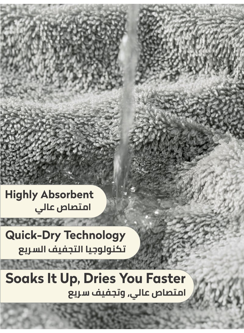 دوناتيلا طقم ملاءة حمام من القطن الممشط 100% 2 قطعة (85 * 172 سم) 600 جرام لكل متر مربع منشفة كبيرة ، ماصة للغاية ، سريعة الجفاف ، أفضل منشفة للحمام والسبا والفندق - Image 4