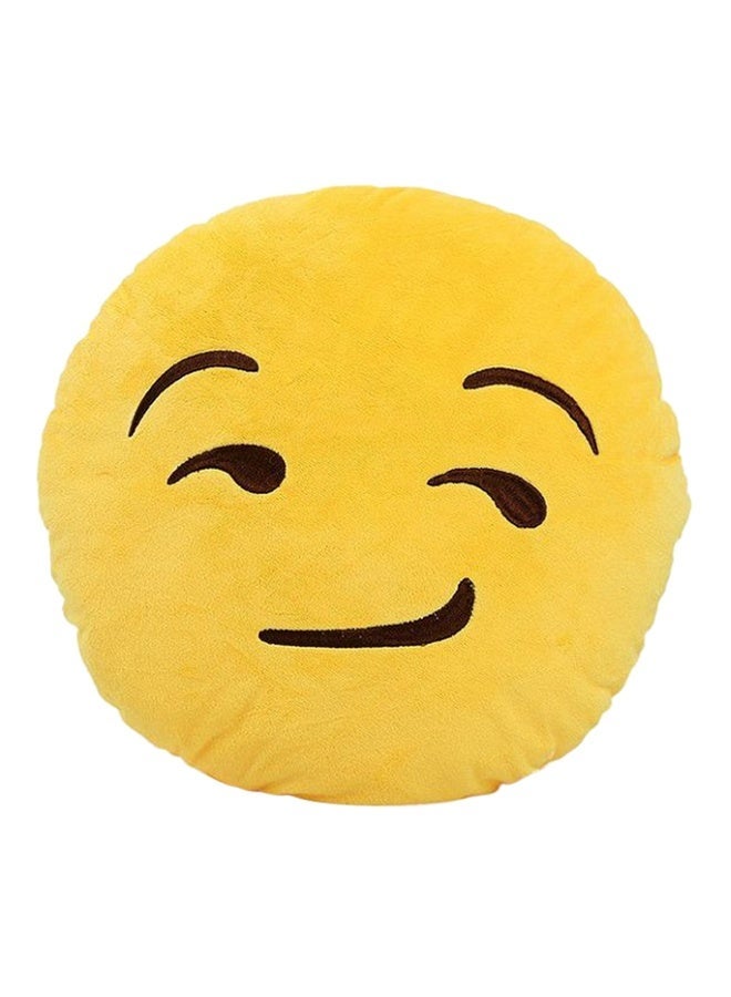Smiley Emoticon Cushion polyester Yellow/Brown