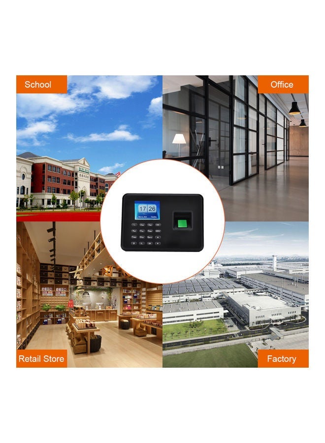 NIBEMINENT Fingerprint Password Attendance Machine Black - Image 3