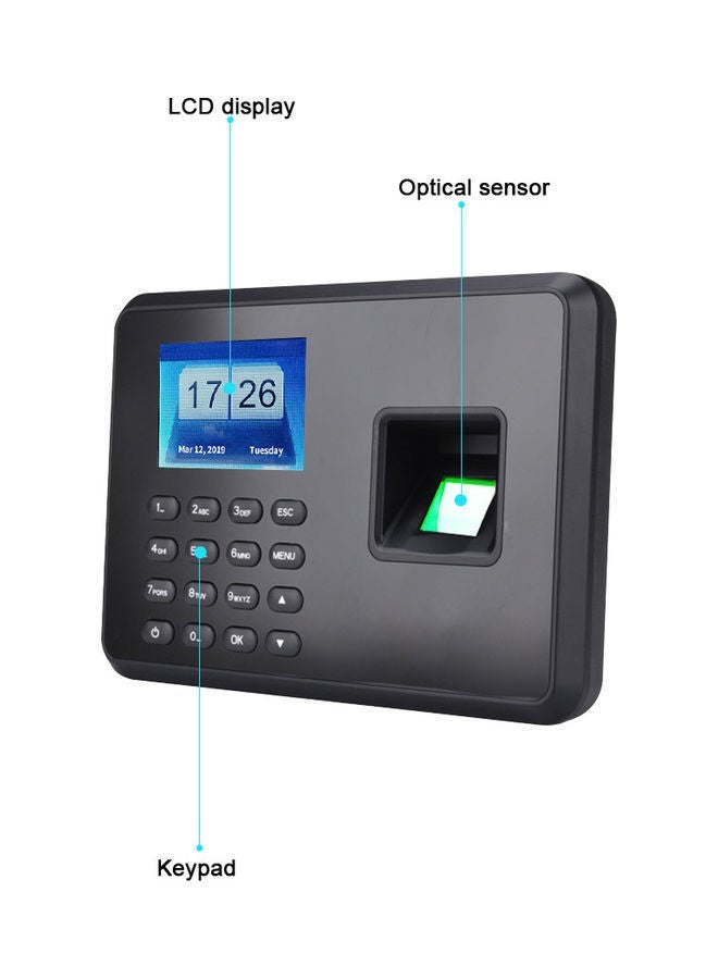 NIBEMINENT Fingerprint Password Attendance Machine Black - Image 4