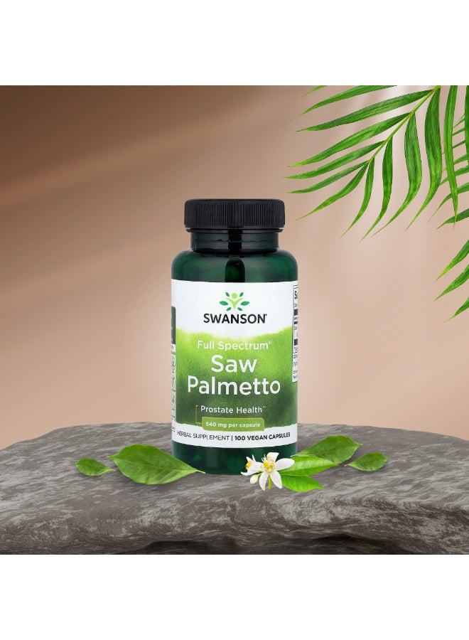 SWANSON Full Spectrum Saw Palmetto 540 mg 100 Vegan Capsules - Image 2