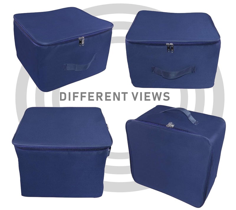 Storite 2 Pack Nylon Wardrobe Bag Underbed Moisture Proof Cloth Storage Organizer Storage box for Clothes Saree Bags with Zippered Closure Handle Blue38x355x254cm - Image 4