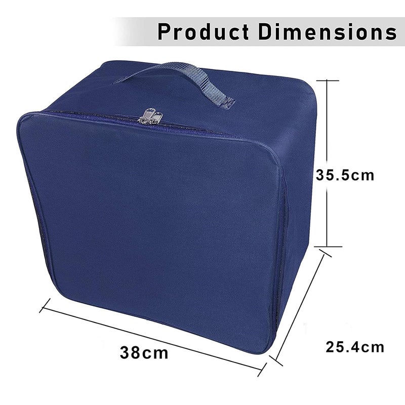 Storite 2 Pack Nylon Wardrobe Bag Underbed Moisture Proof Cloth Storage Organizer Storage box for Clothes Saree Bags with Zippered Closure Handle Blue38x355x254cm - Image 2