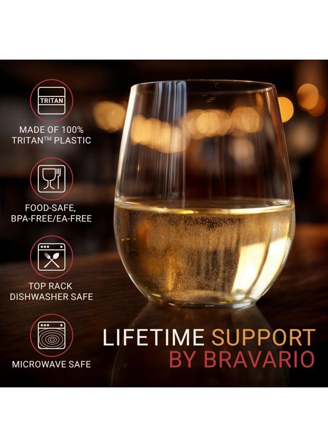 Bravario Unbreakable Tritan Plastic Whiskey Glasses | Shatterproof Double Rocks | Dishwasher-Safe | BPA-free | Perfect for Cocktail Bourbon | 12.5 oz, Set of 8 - Image 3
