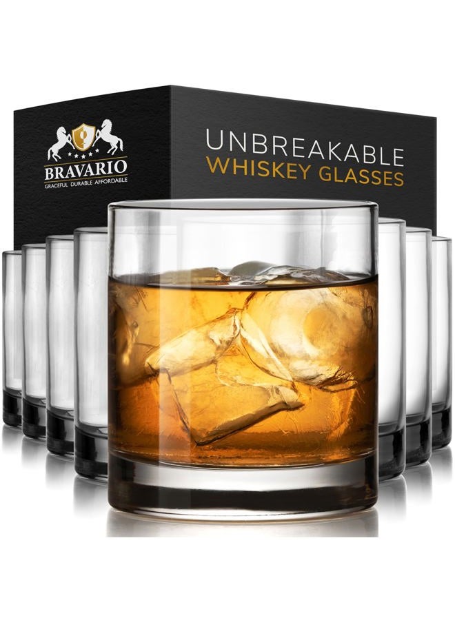 Bravario Unbreakable Tritan Plastic Whiskey Glasses | Shatterproof Double Rocks | Dishwasher-Safe | BPA-free | Perfect for Cocktail Bourbon | 12.5 oz, Set of 8 - Image 1