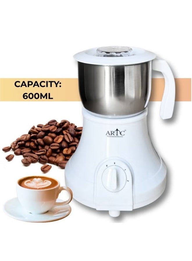 ARTC 600ML Professional Electric Grinding Machine with Stainless Steel Mixing Jar, Efficient Motor, Adjustable Control, Comfortable Handle, Compact Construction, Perfect for Coffee Beans, Spices, Nuts, and Daily Kitchen Use - Image 1