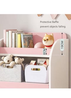 Generic Kids Wardrobe﻿ Kids Clothing Rack Freestanding Half-Open Clothes Rack Baby Storage Cabinet with 5 Drawer Wooden Wardrobe Closet with Hanging Rods Storage Cupboard for Bedrooms,Entrances（Pink）  - Image 4