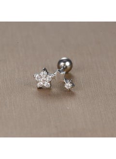 نيبمينينت Golden Earrings Stainless Steel Thin Rod Ear Studs Micro Inlaid Zircon Bone Nails Creative Jewelry 