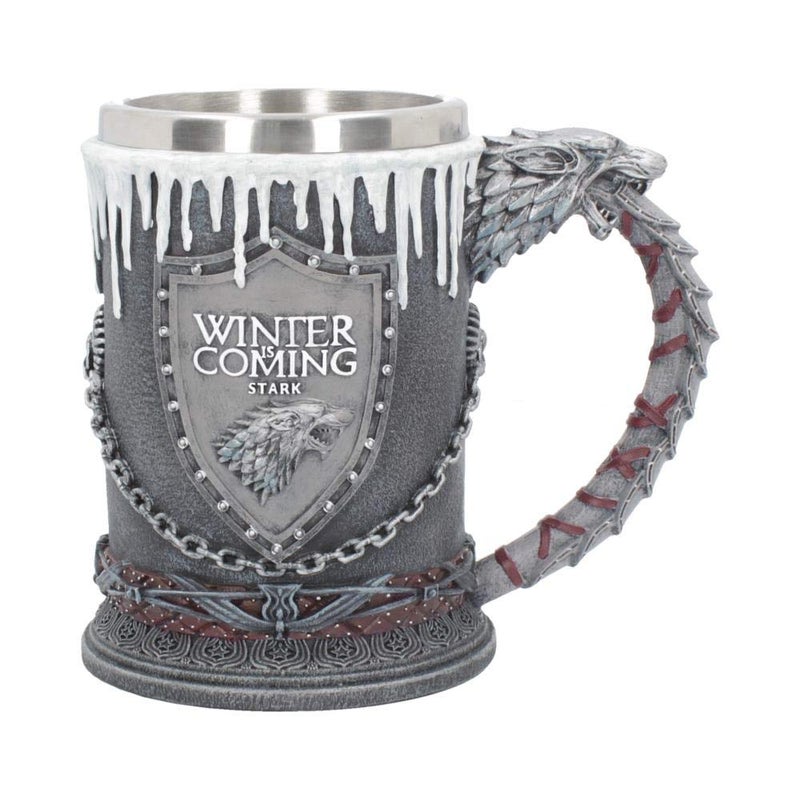 Nemesis Now House Stark Tankard Game of Thrones Mug 20cm Black Resin wstainless steel insert 1 Count Pack of 1 - Image 2