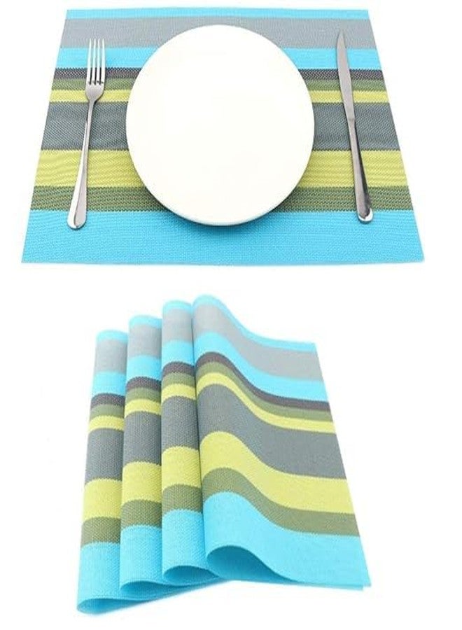 NAIDEV Heat-Resistant and Waterproof Polyester PVC Placemats - Non-Slip, Washable, Modern Decorative Rectangle Set for Kitchen and Dining Table (Multi, Set of 4) - Image 1
