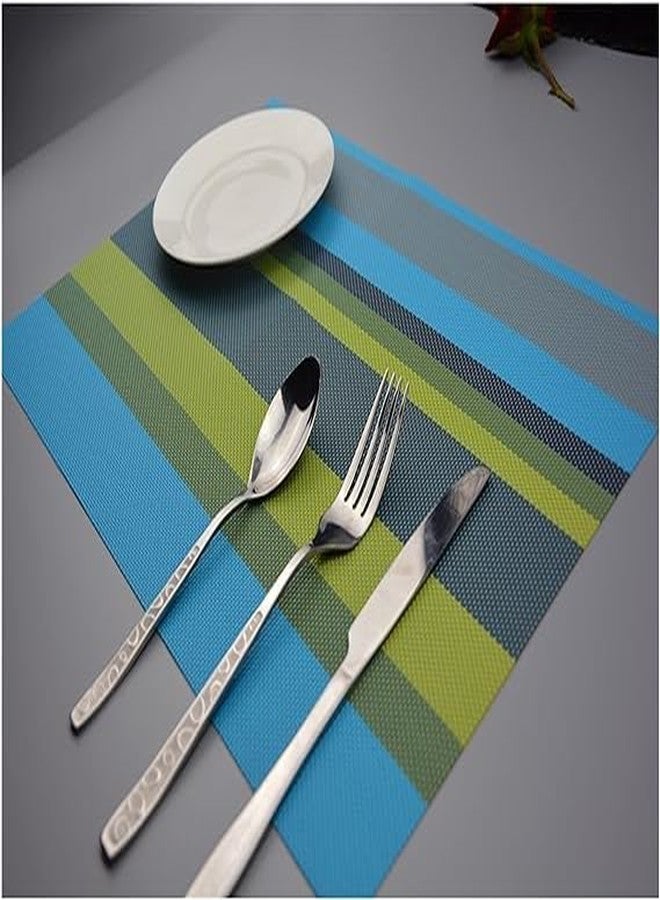 NAIDEV Heat-Resistant and Waterproof Polyester PVC Placemats - Non-Slip, Washable, Modern Decorative Rectangle Set for Kitchen and Dining Table (Multi, Set of 4) - Image 5