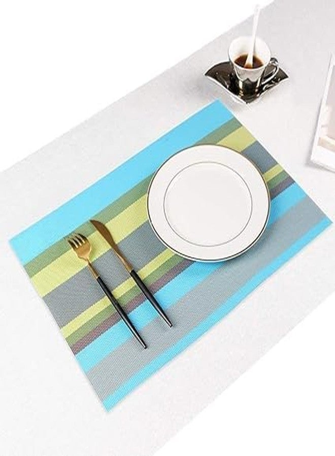 NAIDEV Heat-Resistant and Waterproof Polyester PVC Placemats - Non-Slip, Washable, Modern Decorative Rectangle Set for Kitchen and Dining Table (Multi, Set of 4) - Image 2