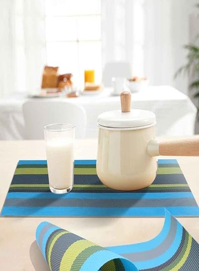 NAIDEV Heat-Resistant and Waterproof Polyester PVC Placemats - Non-Slip, Washable, Modern Decorative Rectangle Set for Kitchen and Dining Table (Multi, Set of 4) - Image 4