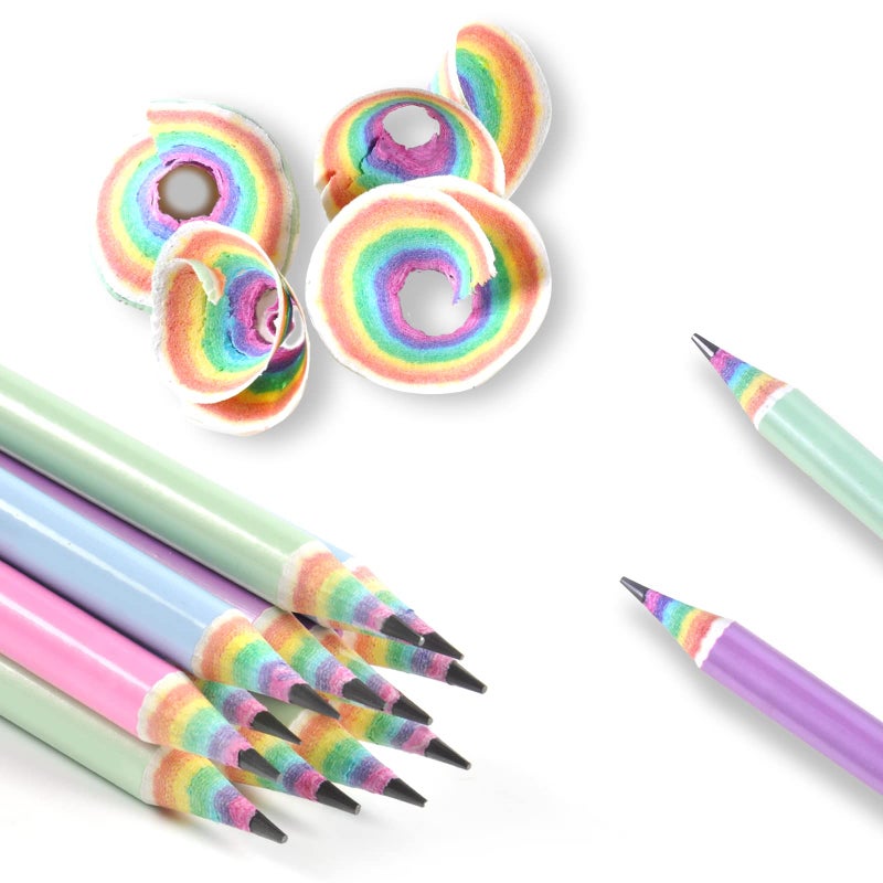 ECOTREE Easter Basket Stuffers for Teens, Eco-friendly Wood & Plastic Free Rainbow Recycled Paper #2 HB Pencils For School and Office Supplies, Pre-sharpened,12-Pack - Image 1