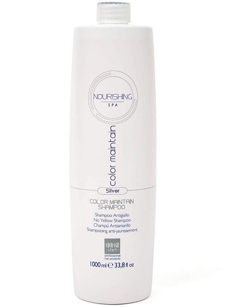 Ever Ego Italy Color Maintain Silver Shampoo For Bleached, Blonde and Grey Hair | Revitalizing And Moisturizing Hair Care Product For Men And Women | 1L Bottle - Image 1