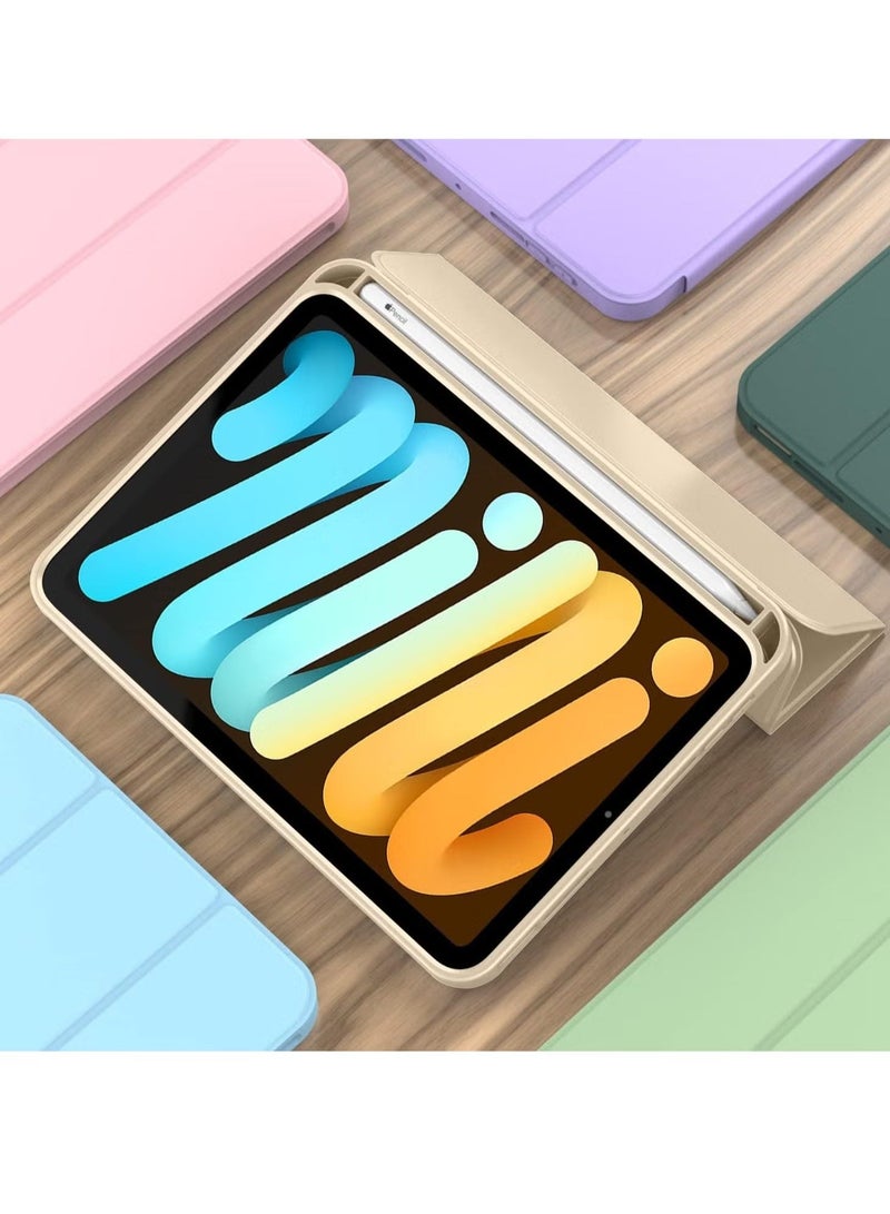 راكسوم حافظة آيباد ميني ٦ (٨.٣ بوصة، ٢٠٢١) مع حامل قلم | حافظة ذكية بحامل ثلاثي الطيات | غطاء خلفي ناعم من البولي يوريثان الحراري | خاصية التنشيط/السكون التلقائي - Image 5