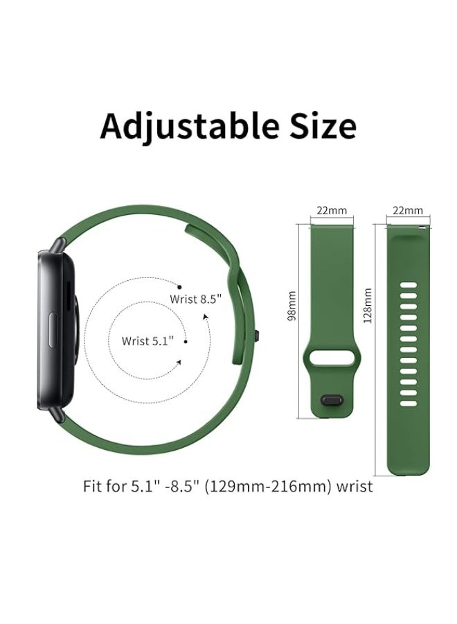 أشرطة متوافقة مع سوار Xiaomi Redmi Watch 5 Active/Redmi Watch 5 Lite، سوار بديل من السيليكون الناعم، سوار رياضي [مقاوم للتآكل] [قابل للتنفس] (أخضر) - Image 2