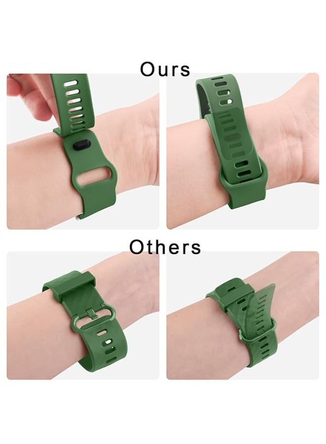 أشرطة متوافقة مع سوار Xiaomi Redmi Watch 5 Active/Redmi Watch 5 Lite، سوار بديل من السيليكون الناعم، سوار رياضي [مقاوم للتآكل] [قابل للتنفس] (أخضر) - Image 3