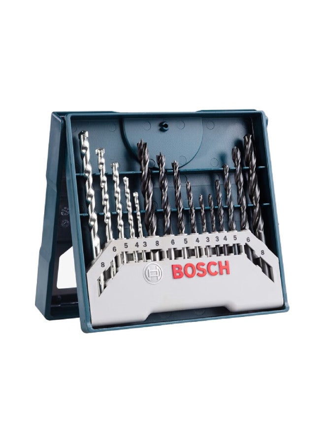 Bosch 15-piece Drill Bit Set, Mixed , Round Shank Drill Bits Mixed Set - Image 1