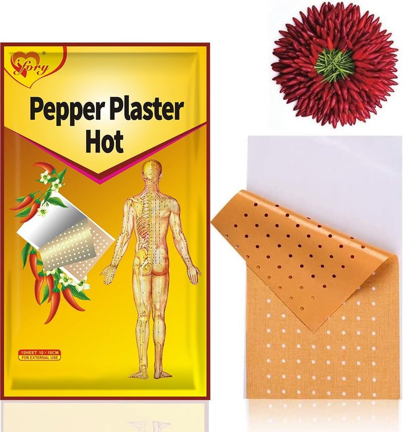 ifory 50 PCS Capsaicin Patches  Pain Patches Hot Capsicum Patch for Back Knee Neck Shoulder Muscle L 394  709 50 Count - Image 1