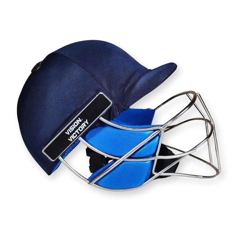 Prokick Cricshell Cricket Helmet with Fixed Stainless Steel Grill | Ultra-Protection Padding: Shock Proof, Lightweight | Comfortable Fit | Better Visibility (Navy - Medium) - Image 1