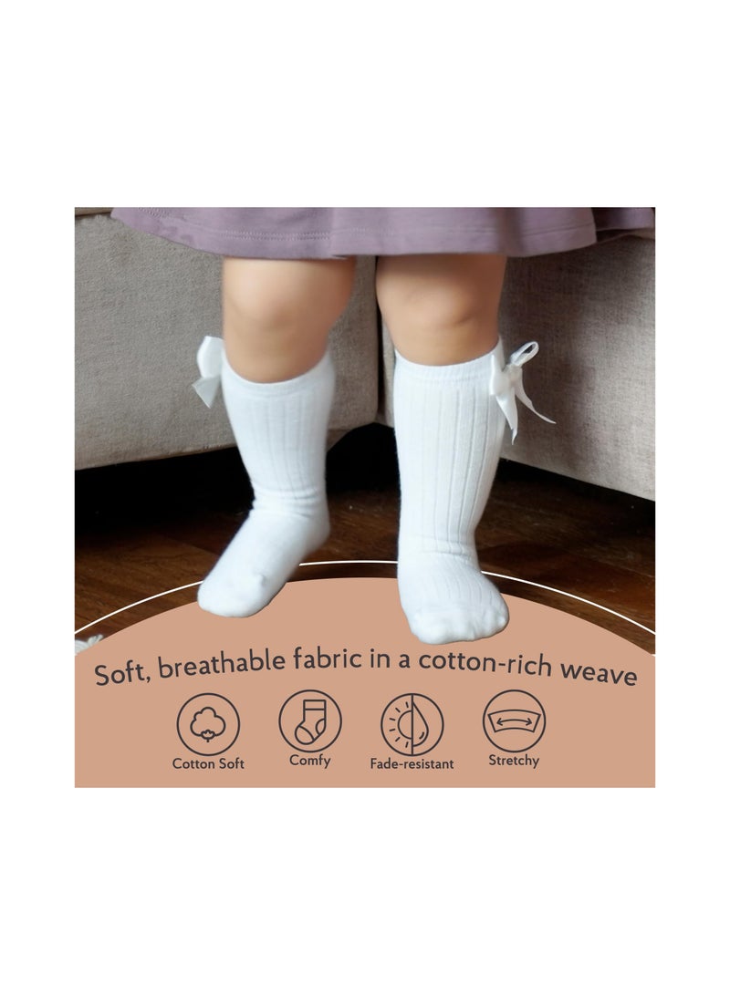 Knee High Socks for Newborns and Toddlers, Ruffled Tube Design, Soft Elastic for Sensitive Ankles, Perfect for All Seasons, 0-1 Years Old (5 Pack) - Image 4