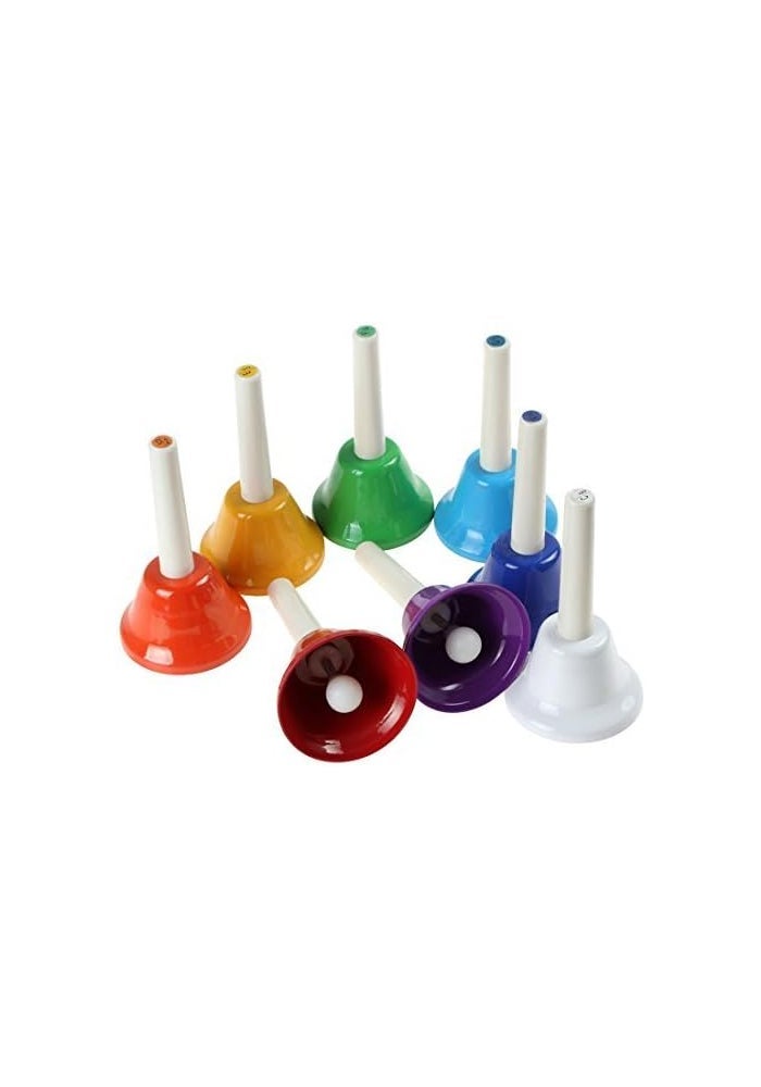 OriGlam 8 Note Diatonic Metal Hand Bells Set - Colorful Musical Instrument - Image 2