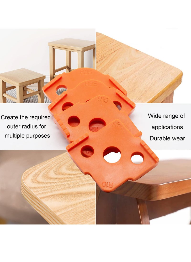 KASTWAVE - Radius Jig Router Templates Corner Routing Templates, ABS+CNC high Hardness Processing Glue, Rounded Corners Bit R5 R10 R15 R20 R25 R30 R35 R40 (1 Set of 4 Packs) - Image 1