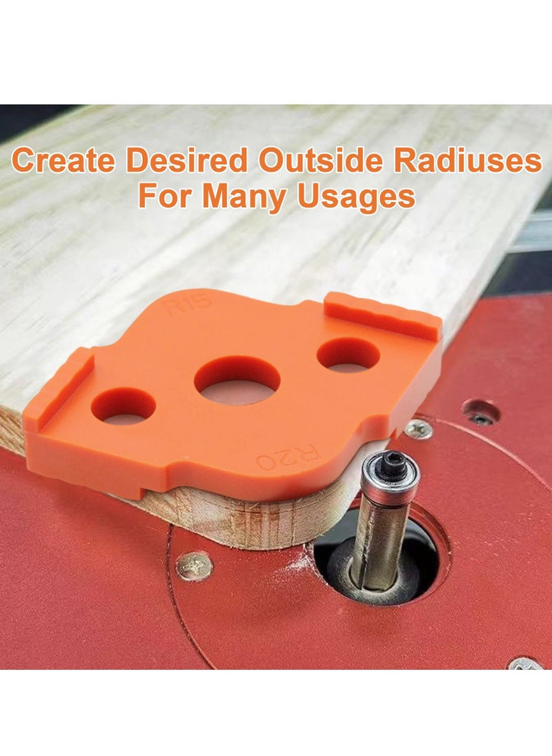 KASTWAVE - Radius Jig Router Templates Corner Routing Templates, ABS+CNC high Hardness Processing Glue, Rounded Corners Bit R5 R10 R15 R20 R25 R30 R35 R40 (1 Set of 4 Packs) - Image 1