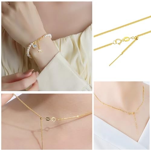 SAKDWUR 18K Gold Necklace Clasps - 5mm Spring Clasps for Jewelry Making, 4mm Jump Rings, Jewelry Clasps and Closures, Suitable for Jewelry Making Necklaces Bracelet - Image 4