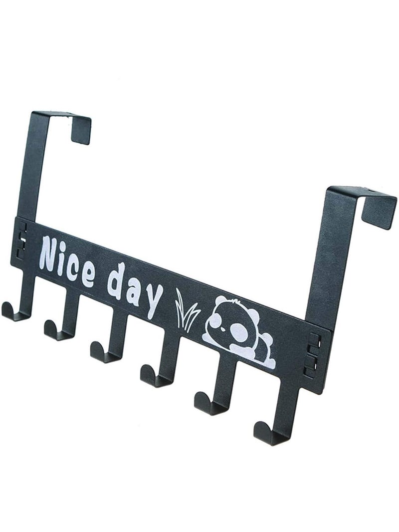SYGA 6 Hooks Hanger Over The Door Hook HangerBlack - Image 1