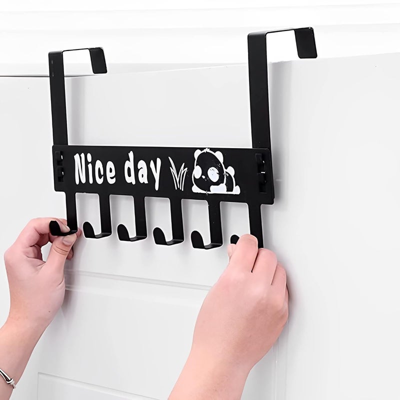 SYGA 6 Hooks Hanger Over The Door Hook HangerBlack - Image 2