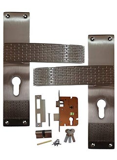 SUN SHINE SUNSHINE MORTICE HANDLE MORTICE LOCK DOOR LOCK ZINC 201 Mortice Handle Set with CY CYLINDRICAL LOCK with 3 KEY FINISH SS  - Image 2