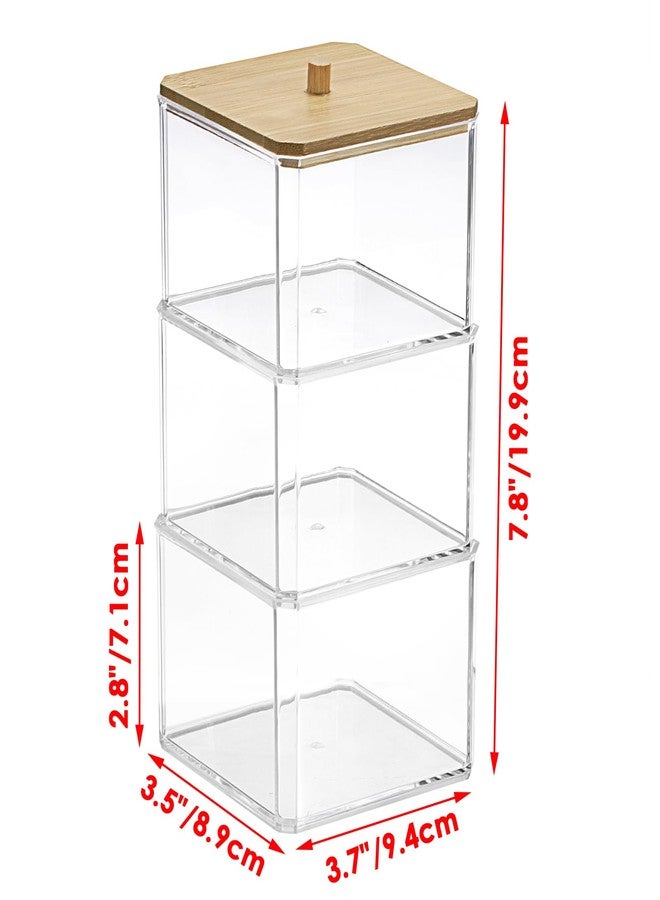 GUSHBIN Paperclip Dispenser with Lid 3 layers Clear Paper Clip Holder for Desktop Stackable Desk Storage Box for Office Small Acrylic Organizer Box for Bathroom - Image 3