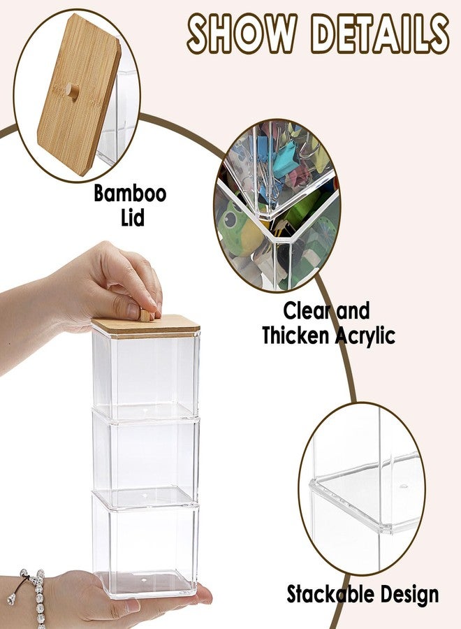 GUSHBIN Paperclip Dispenser with Lid 3 layers Clear Paper Clip Holder for Desktop Stackable Desk Storage Box for Office Small Acrylic Organizer Box for Bathroom - Image 5