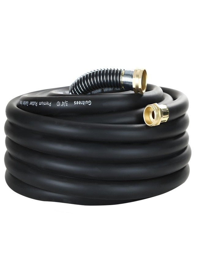 Guitrees 25FT 3/4 Heavy-Duty Rubber Garden Hose - 200psi Working, 1000psi Burst - Hot/Cold Water - Five-Layered Braiding for Durability - Versatile for Gardening, Agriculture, Construction(Black) - Image 1