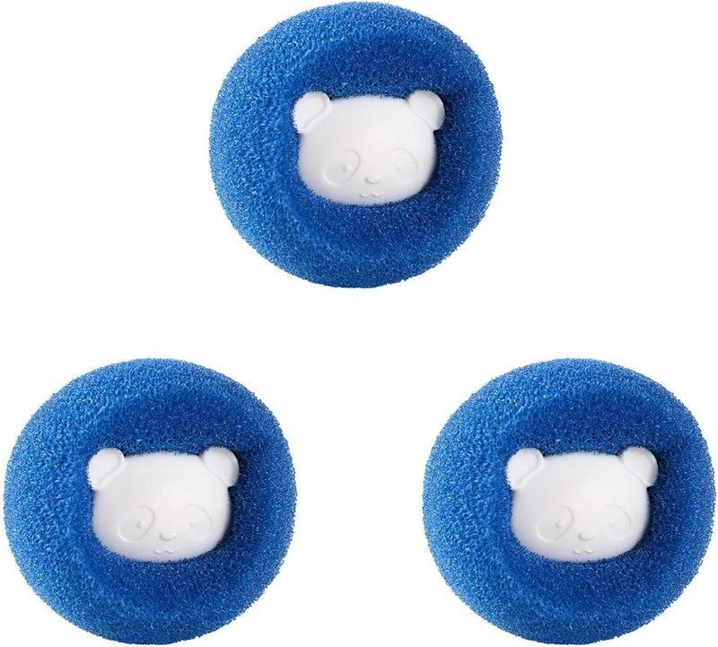 woobles 12pcs Pet Hair Remover,Reusable Pet Fur Laundry Catcher Hair Remover,Washing Machine Lint Remover Lint Remover,Dog Hair Remover,for Remover for Laundry,Bedding,Clothes (Blue 3pcs), 2.56x2.56 inch Blue - Image 1