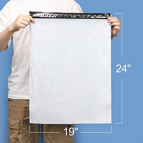 Metronic Poly Mailers 19x24 Inch 50 Pcs | Large Shipping Bags for Clothing, Small Business | Strong Thick Mailing Bags with Self Adhesive | Waterproof and Tear-Proof Large Package Bags in White - Image 4
