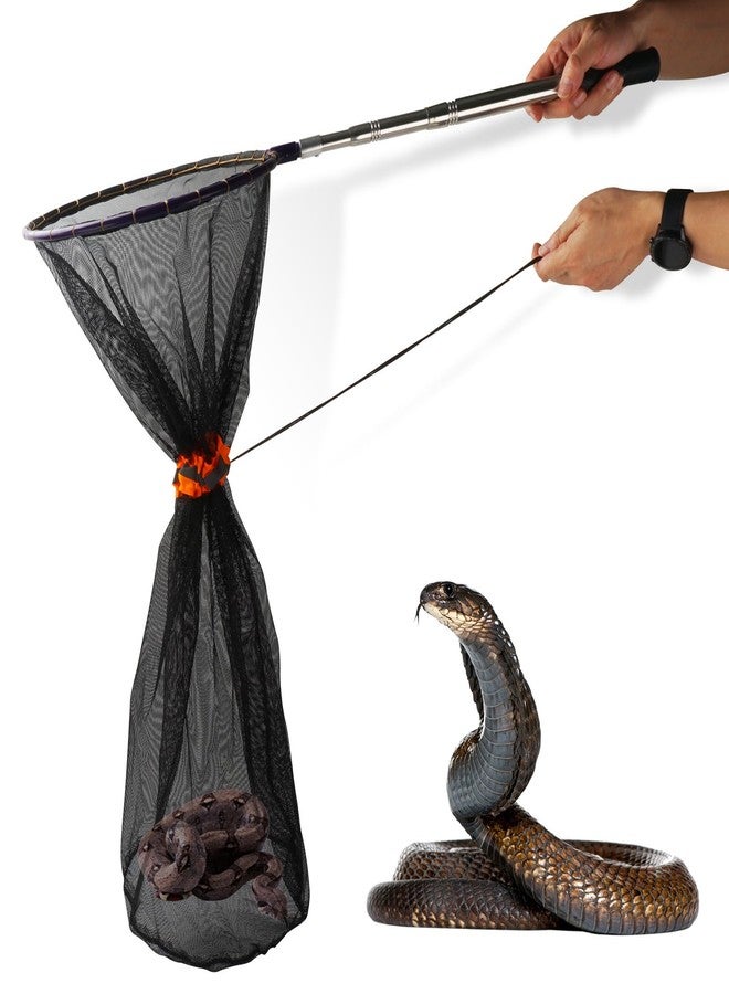 Smarkey Snake Catcher Net, Rattlesnake Grabber Hnadling Tool, Reptile Catch Telescopic Pole Stick, Rattle Snake Removing and Catching Picker with 12" Ring, Extends to 40 Inches - Image 1