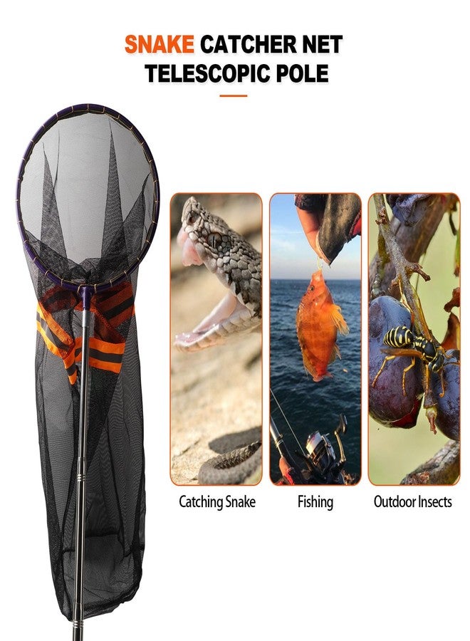 Smarkey Snake Catcher Net, Rattlesnake Grabber Hnadling Tool, Reptile Catch Telescopic Pole Stick, Rattle Snake Removing and Catching Picker with 12" Ring, Extends to 40 Inches - Image 4