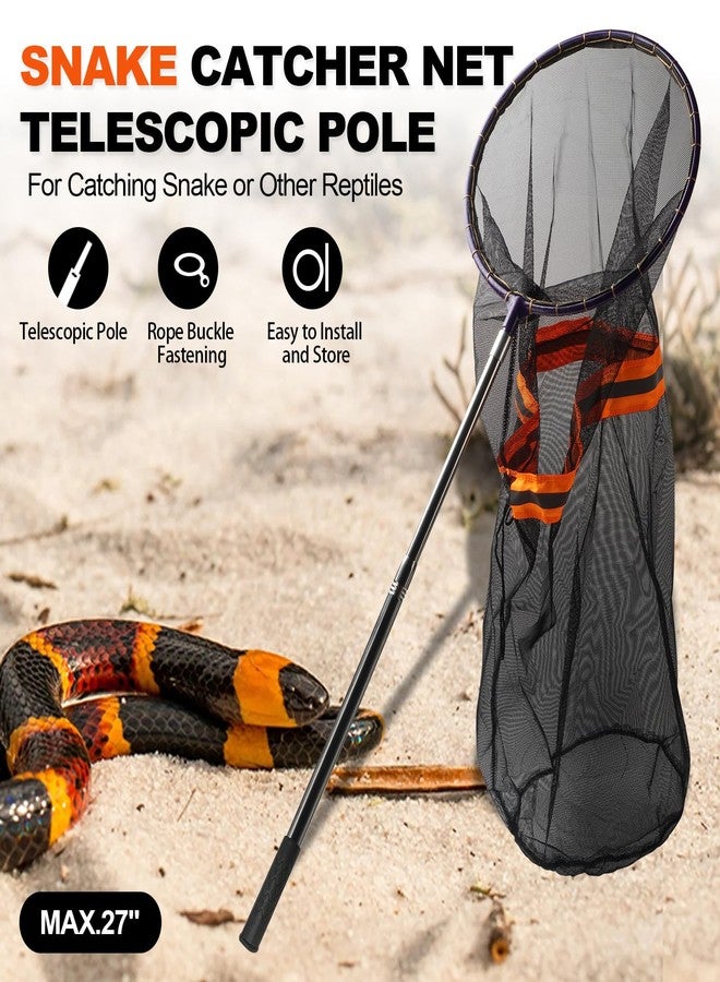 Smarkey Snake Catcher Net, Rattlesnake Grabber Hnadling Tool, Reptile Catch Telescopic Pole Stick, Rattle Snake Removing and Catching Picker with 12" Ring, Extends to 40 Inches - Image 3