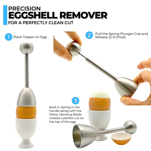 ICO Stainless Steel Egg Topper and Perfect Egg Opener for Soft Boiled Eggs, Egg Cracker for Hard Boiled Eggs - Image 3