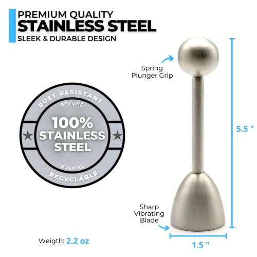 ICO Stainless Steel Egg Topper and Perfect Egg Opener for Soft Boiled Eggs, Egg Cracker for Hard Boiled Eggs - Image 2