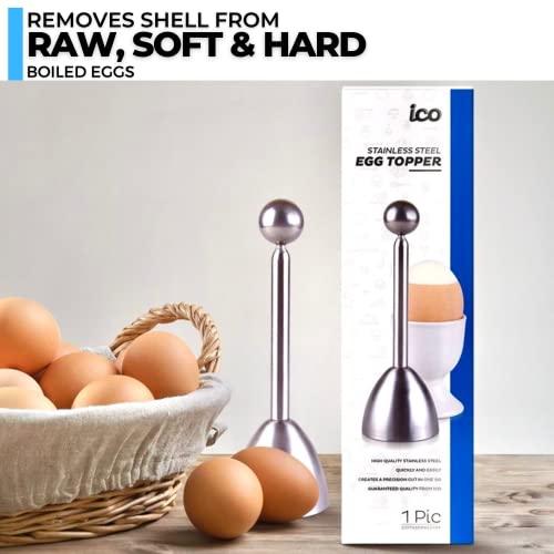ICO Stainless Steel Egg Topper and Perfect Egg Opener for Soft Boiled Eggs, Egg Cracker for Hard Boiled Eggs - Image 4
