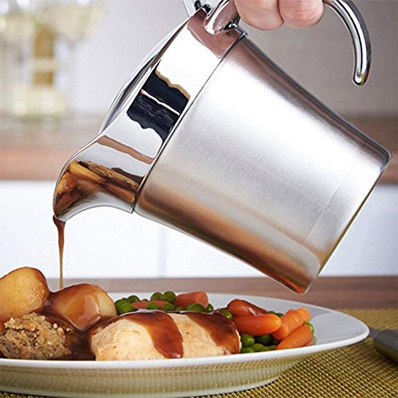 Miecux Double Insulated Gravy Boat - Stainless Steel Sauce Jug with Hinged Lid Hinged Lid Ideal for Gravy or Cream at Thanksgiving (450ML/16 OZ) - Image 3